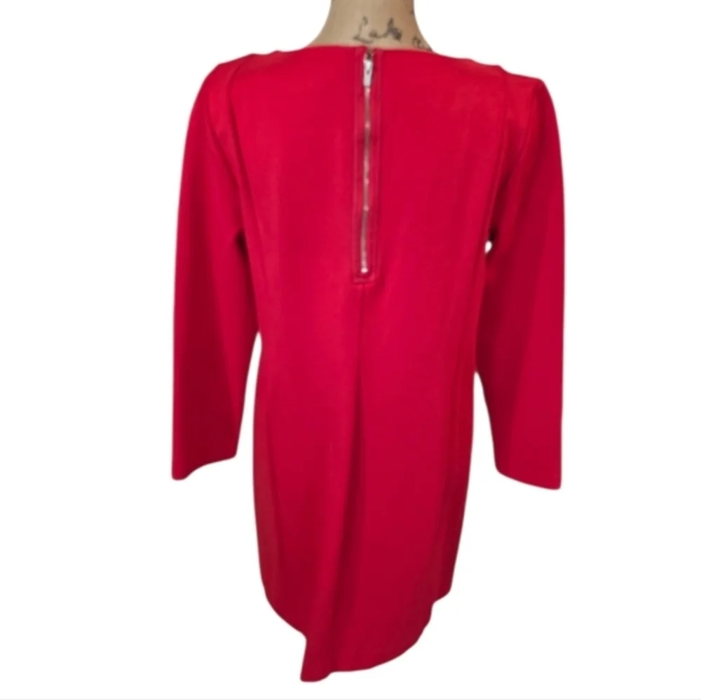 J. Crew Career Academia Work Red‎ Long Sleeve Sheath Dress Party Size Large New